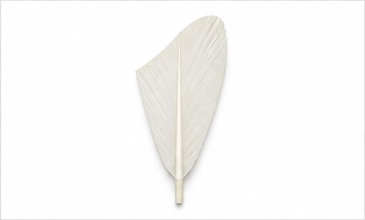 Illustration of a hump or large-knife shuttlecock feather shape